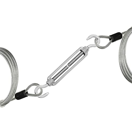 LOLYSIC 10 Stück Spannschloss M6 Seilspanner Edelstahl, Spannschlösser, Seilspanngarnitur, Drahtseil Spanner, Wäscheleinenspanner Spannhaken für Sonnensegel Spanner Seilsystem Gartendraht Zaunspanner