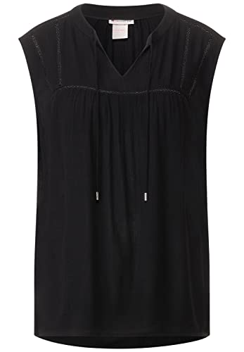STREET ONE Damen A343959 Blusentop, Schwarz, 40 EU