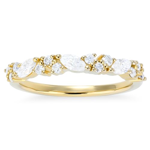 Moissanite Wedding Bands for Women, Moissanite Engagement Rings for Women 925 Sterling Silver Ring Promise Rings Gift Packed for Her Anniversary Wedding Ring Size 3-10