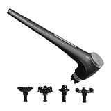 MagiDeal Máquina de masaje de mano Masajeador eléctrico Práctico Mango largo ergonómico con 4 cabezales de masaje Masajeador portátil para piernas, negro y plata
