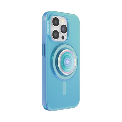 Coque iPhone 15 Pro bleu opalescent finition nacre premium - 3