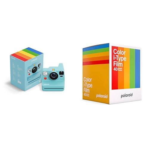 Polaroid - Now+ Gen3 - Appareil Photo instantané connecté Bluetooth + Film Couleur (40 Photos) - Bleu Arctique