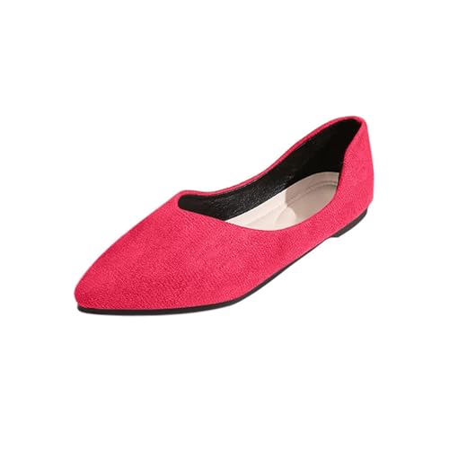 Women Casual Slip-On Flats Shoes Pointed Toe Block Low Wedge Heel Shoes Softable Breathable Flats for Office Work