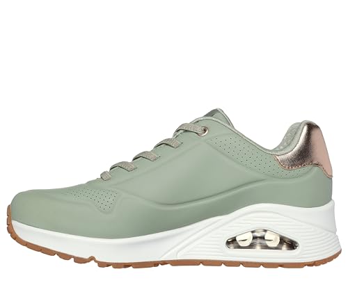 Image of Skechers Women's Uno Shimmer Away Sneaker | Casual sneaker, Skechers Air-Cooled Memory Foam, Skech-Air, Wedge Fit with 1-inch height, Slip-On, stretch laces