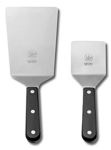 DUE BUOI SET Wide Spatula blade dimension 4"x6"1/3 and Square spatula blade dimension 2"1/2 x 2"1/2 Professional quality restaurant. Kitchen bbq grill griddle pastry. Non-stick Durable. ICQ Approved.