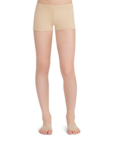 Capezio Short de cintura baixa com corte para meninos para meninas, Nude, 6-8