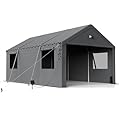 Benass 12x20 Carport Canopy, Heavy Duty Car Port, Portable Car Ports Garage with 2 Roll-Up Doors, Grey
