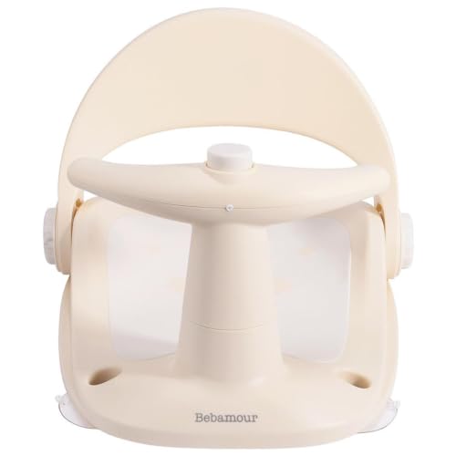 Image of Bebamour Baby Bath Seat,Portable Toddler Child Baby Bathtub Seat for Babies 6 Months & Up,Sit Up Bath Seat for Baby (Khaki)