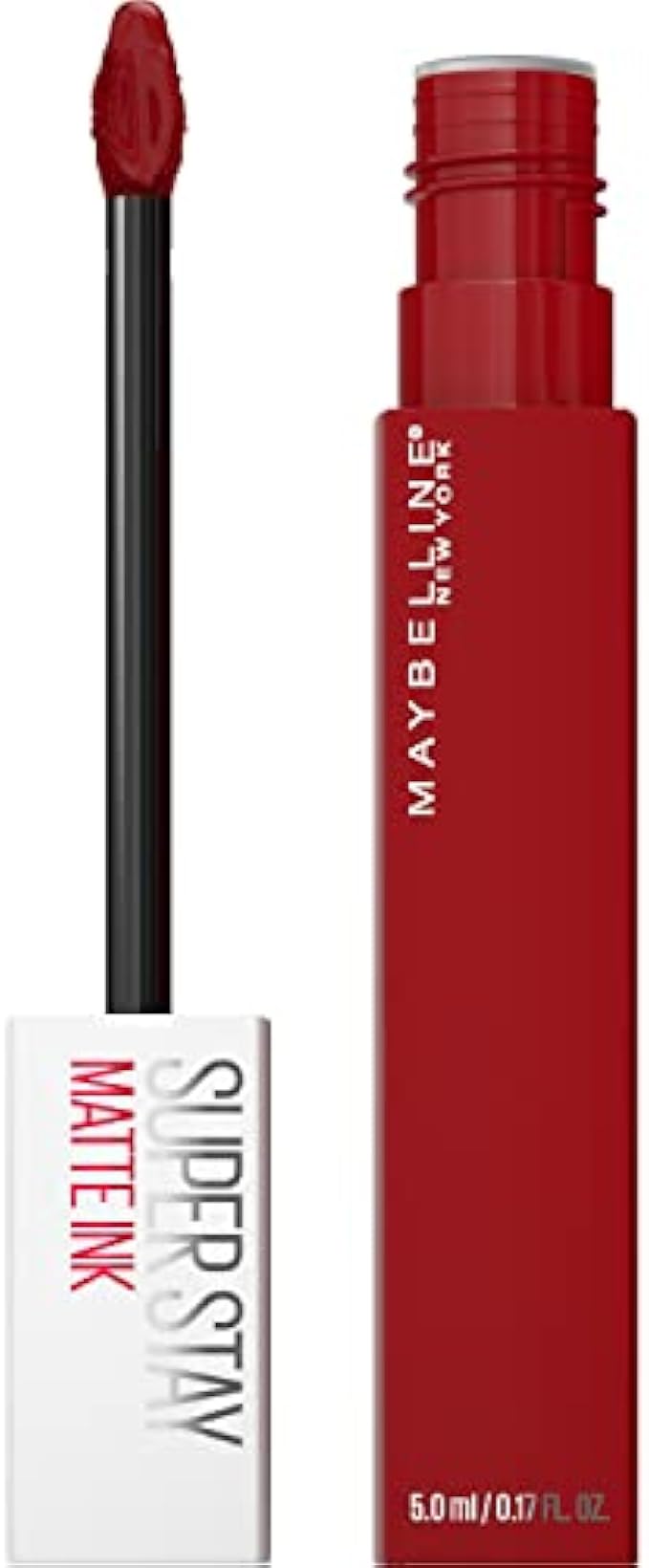 Maybelline Super Stay Matte Ink Liquid Lipstick Makeup, Long Lasting High Impact Color, Up to 16H Wear, Exhilarator, Ruby Red, 1 Count