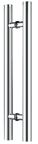 Canzak 12 Inch Brushed Stainless Steel Pull Push Door Handles, Interior Or Exterior, Contemporary, Modern #TOP20