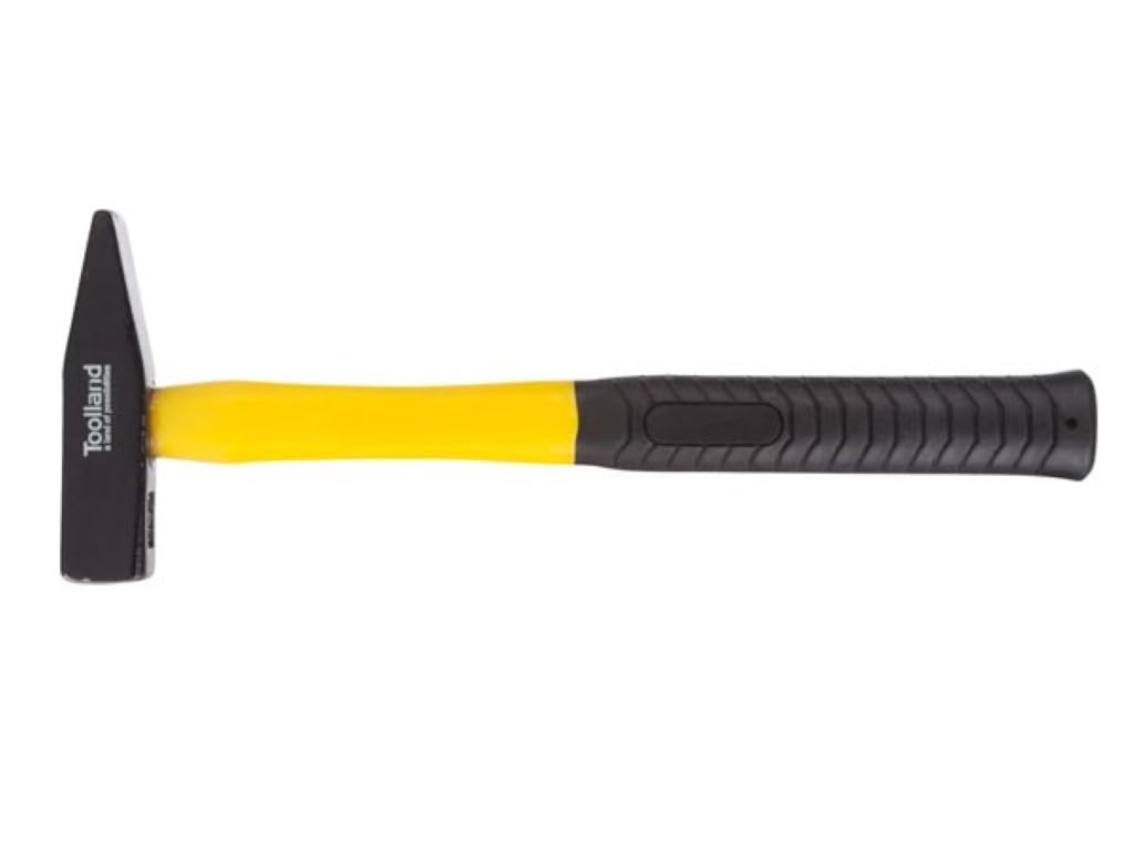 Toolland Marteau de menuisier, tête en acier 500 g, manche en fibre de verre pour force & durabilité, jaune/noir