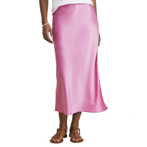 Vineyard Vines Women's Satin Midi Slip Skirt, Tea Rose, X-Small at