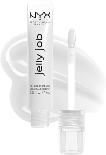 NYX Professional Makeup Jelly Job, Brillo de Labios, Labios Volumizados y Brillo Intenso, Tono: Just Jelly