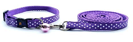 Woofy Dog Collar and Leash Set Puppy Printed, Adjustable Nylon Collar with Leash for Cat and Puppy, Quick Release and Breathable Collar Set for Puppies, Dog & Cat 10 MM (Purple, Polka Dots) (B0B12TKG3Y) Amazon Price History, Amazon Price Tracker