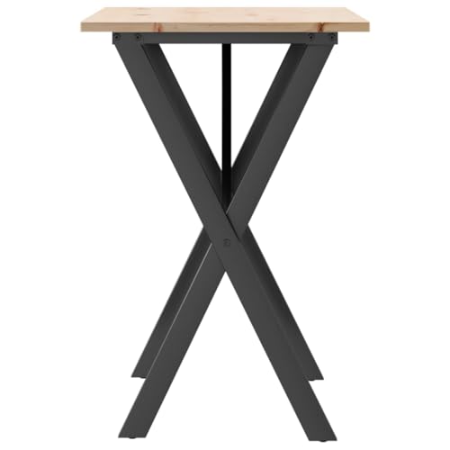 Mesa de comedor de 80x50 cm de madera y acero para cocinas pequeñas 6