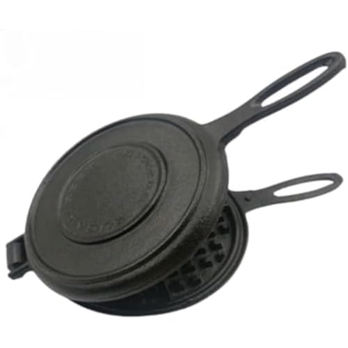 直火用鋳鉄ワッフルメーカー | 家庭用ワッフルパン | サンドイッチトースターとケーキ作りに最適 | キッチン必需品 (20CM)