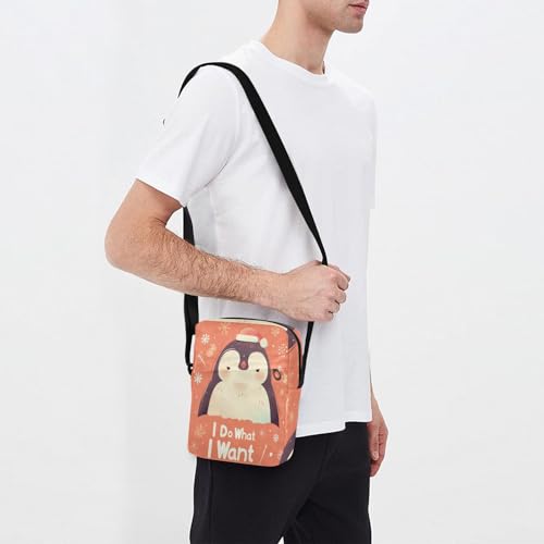 Cartoon Penguin Orange messenger bag for women crossbody crossbody bag women's crossbody handbags Adjustable Strap for work School 7