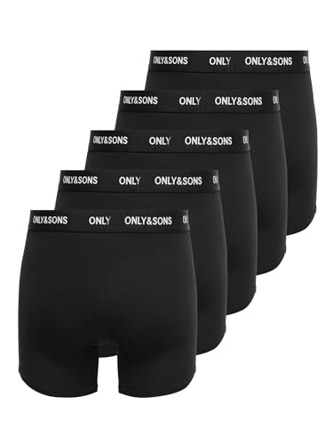 Only & Sons Herren Onsfitz Solid Black Trunk 5-pack Noos Boxershorts, Black 2, S EU – Ansicht 3