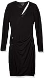 Silberne Schlange Just Cavalli Damen Womens Long Sleeve Jersey Dress Kleid, schwarz, 72