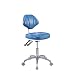 Foern Tabouret de Travail à roulettes Hauteur Réglable Tabouret de Bureau Pivotant à 360º avec Dossier pour Salon de Coiffure Beauté Maison Bureau Bleu