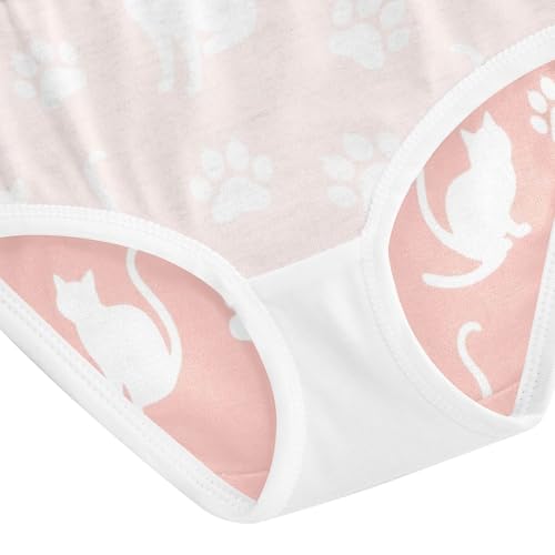 Cat Paw Prints Pastel Underwear for Girls, Toddler Girl Briefs, Cotton Underwear Girls, 2–8 Years4