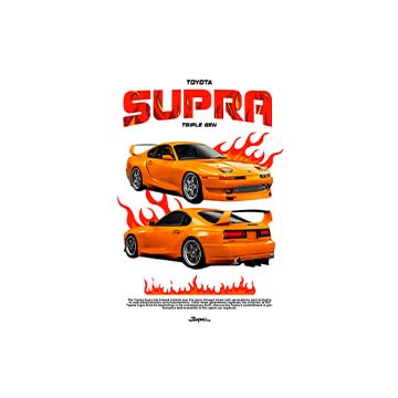 Image of BLINKART Toyota SupraCar Posters Sticker Gift Items for Boys Room Wall Decor || Comes with Double-Sided Tape|| Decoration Bedroom Living Room Office Studio Decor | 12x18 In (A3) - CAR-293