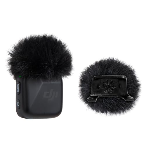 SUNMON Microphone Pop Filter, Mic Cover Furry Foam for DJI Mini Microphone (2PCS/Black)
