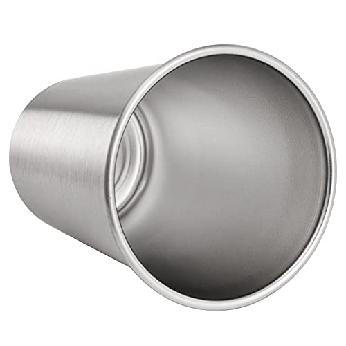 Tosnail 6 Pack 16 Oz Stainless Steel Pint Cups Metal Cups Unbreakable Drinking Glasses Water Tumblers For Kids, Adults Indoor And Outdoor Use - Silver #TOP2