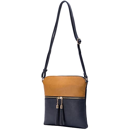 Image of Solene Womens Lightweight Medium Crossbody Purse with Tassel, Perfect Size Crossbody Bags for Daily Use, travel