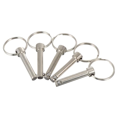 PRETYZOOM Pasadores de Seguridad de Acero al Carbono 6x32 Mm Bola y Resorte 5 Unidades para Cubiertas Bimini, Pasador de Bloqueo para Equipamiento Náutico y Construcción Naval
