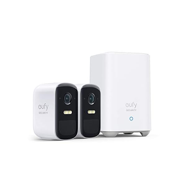 eufy security, eufyCam 2C Pro 2-Cam Kit, Wireless Home Security System with 2K Resolution, 180-Day Battery Life, HomeKit Compatibility, IP67, Night Vision, and No Monthly Fee.