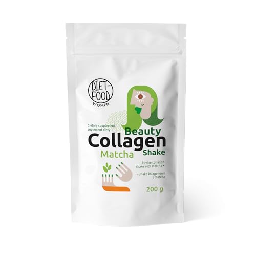 Diet-food - Colágeno Beauty Shake - Colágeno en polvo con polvo de matcha - Complemento alimenticio - Bebida de colágeno Beauty - 200 g - con sabor matcha