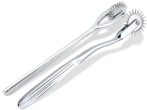 Nervenrad Sensibilitätsrad Edelstahl Set 2-teilig Massageroller 1 + 3 Nadelrollen Nadelrad Massagegerät