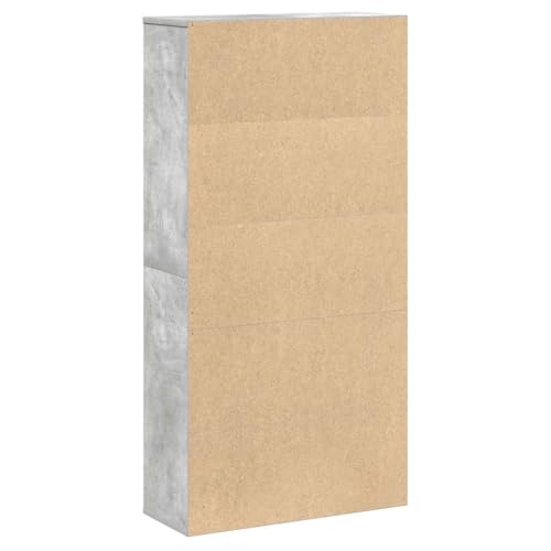 Librería gris hormigón de madera de 60 cm, estantería moderna con puerta para oficina 7