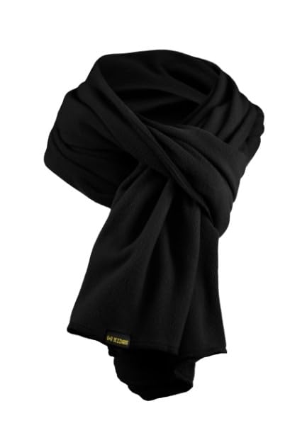 Multi-Functional Cashmere-Like Soft Double-Sided Thermal Fleece Scarf-Winter Neck Warmer, Shawl & Backpack Cushion Layer(Unisex, Black,185x40cm