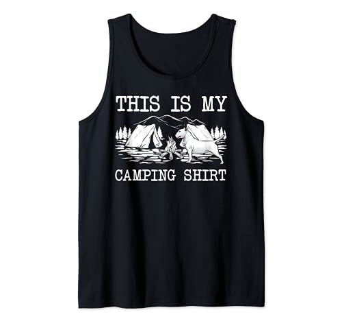 Campfire Bull Terrier Dog This Is My Camping Tank Top, Black