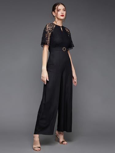 Image of Miss Chase Women's Self Design Cut-Out Georgette Jumpsuit