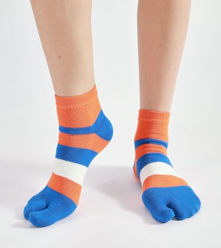 Image of Women's Solid 2 Toe Flip Flop Tabi Socks Geta Ankle Cotton 5 /6 Pairs
