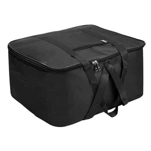 Image of Kuber Industries 6 Pcs Small Storage Bag with Handle & Zipper Closure | Rexine Underbed /Wardrobe Clothes Storage Organizer | Black