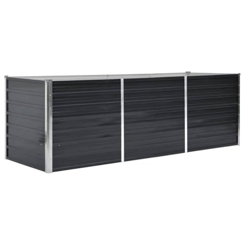 vidaXL Hochbeet Pflanzkübel Blumenkasten Garten Pflanzkasten Terrassen Gemüsebeet Gartenbeet Pflanzbeet Anthrazit 240x80x77cm Verzinkter Stahl vidaXL Hochbeet Pflanzkübel Blumenkasten Garten Pflanzkasten Terrassen Gemüsebeet Gartenbeet Pflanzbeet Anthrazit 240x80x77cm Verzinkter Stahl