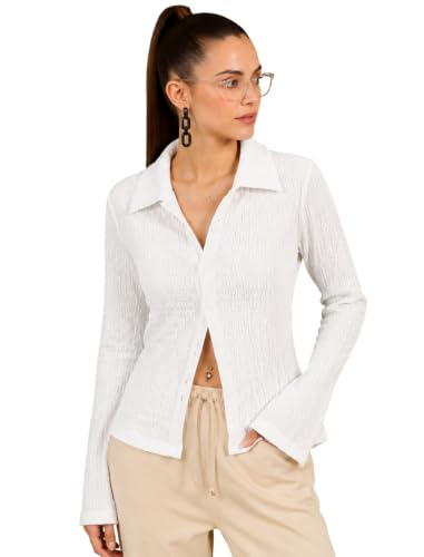 Image of FYLTR Women's Crinkle Shirt | Slim Fit | Spread Collar | Full Sleeve
