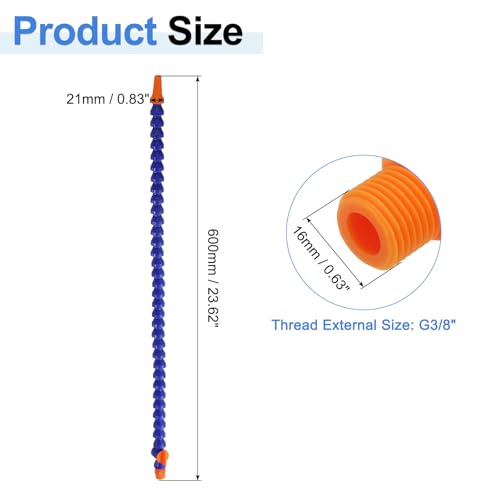 Manguera flexible G3/8 ajustable de 600 mm con interruptor para torno CNC, pack de 2 3