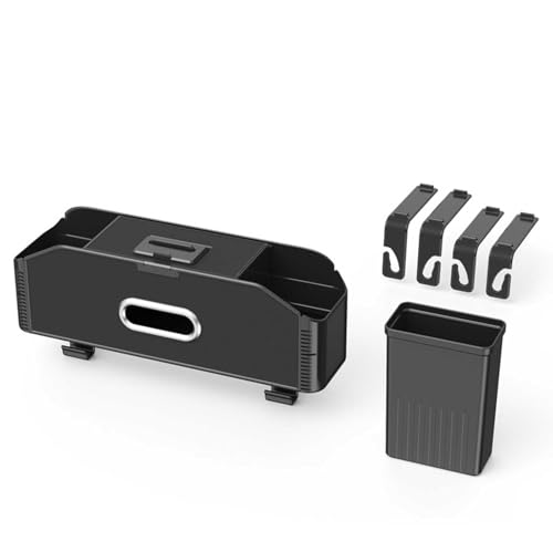 に適用 ダイハツ タントカスタムRS、車 ティッシュケース、車 収納ボックス、ティッシュケース 車、車 ティッシュホルダー、車用収納ボックス、車用ティッシュケース、本革、小物用多機能バッグホルダー、ドリンクホルダー装備(最大4本のボトルを収納可能)、ゴミ箱