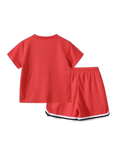 Image of Boys' Shorts Set 6 Pieces Short Sleeve Tee T-Shirt and Shorts Set Boys Outfits Clothing Set 4-12Y