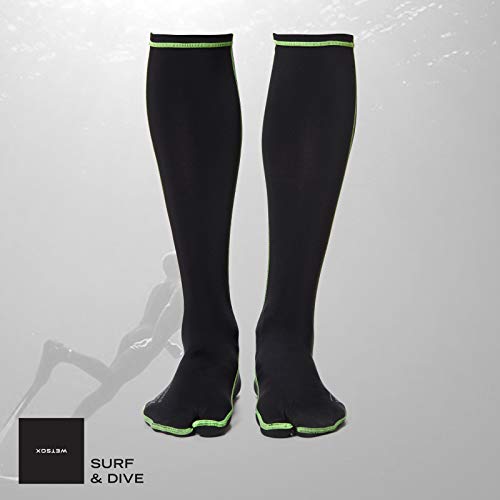 WETSOX Frictionless Wetsuit Boot Socks Slip Easily in/Out of Gear (Green, Large)