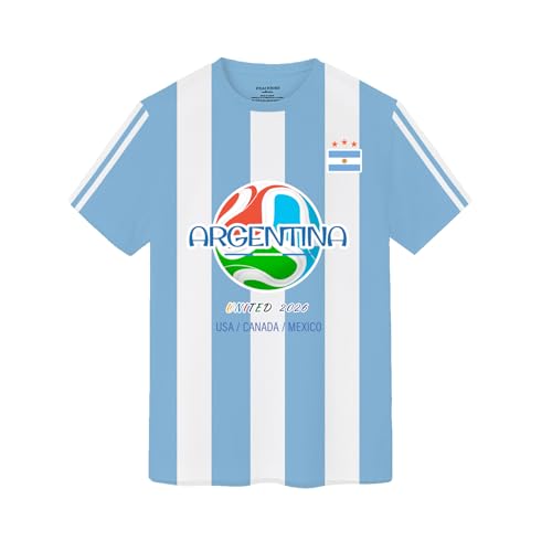 TeeTea Soccer Jersey Size S-L 2026 North America Soccer Cup Merchandise Soccer Fan Jersey Breathable Team Argentina (US Alpha Large Argentina)