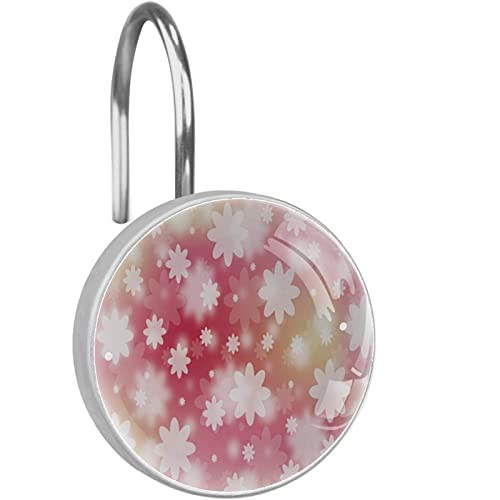Crochets de rideau de douche en verre cristal blanc