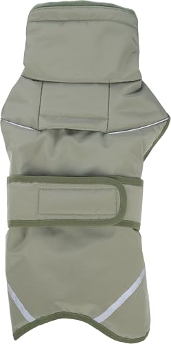 Flamingo Hundemantel Winter – Cujo Grün – 55cm – warm & modisch – Polyester – wasserabweisend – isothermische Innenschicht – Klettverschluss – reflektierende Streifen – Geschirröffnung