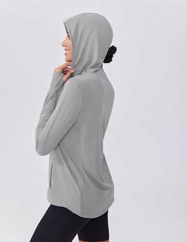 pinspark women39s upf 50 sun protection hoodie jacket lightweight full zip athletic jacket long sleeve shirt with pockets