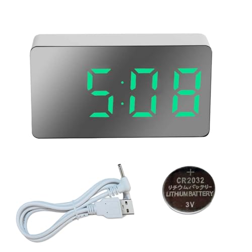 ASPUIC Digital Alarm Clock,Alarm Clocks for Bedrooms,Desk Clock,Small Digital Clock,Travel Alarm C/lock,D/igital C/lock Battery Operated(green)